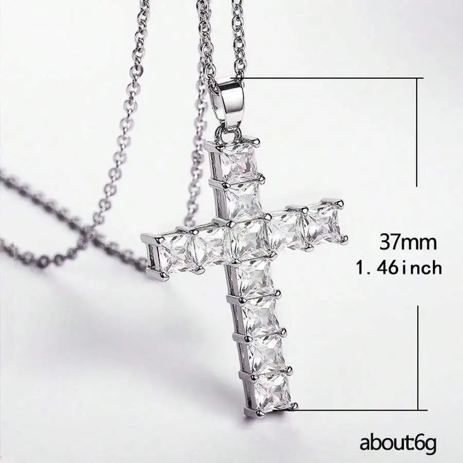 NECKLACE CRYSTAL CROSS PENDANT