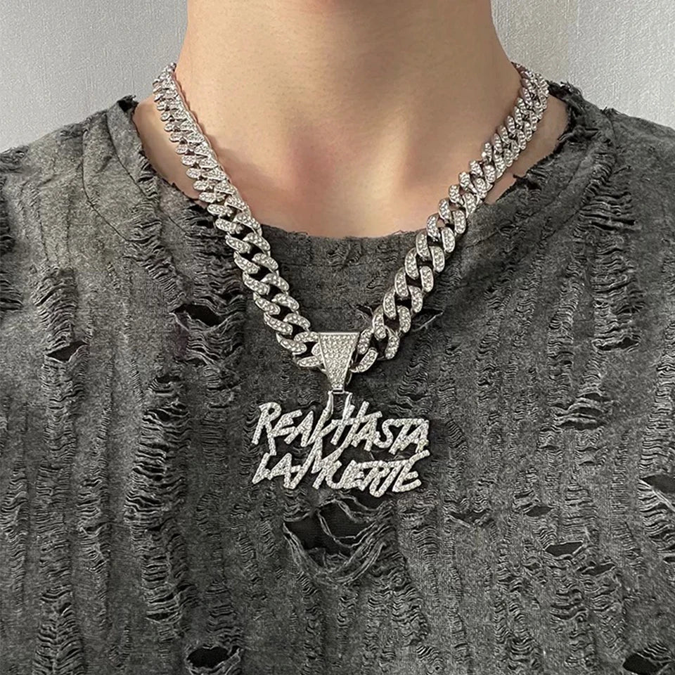 CUBAN CHAIN WITH 13mm PENDANT Y2K