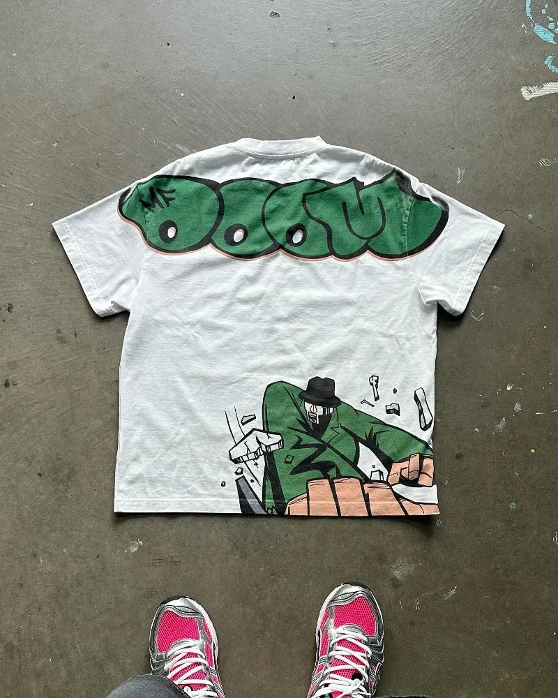 CARTOON LETTER T-SHIRT Y2K