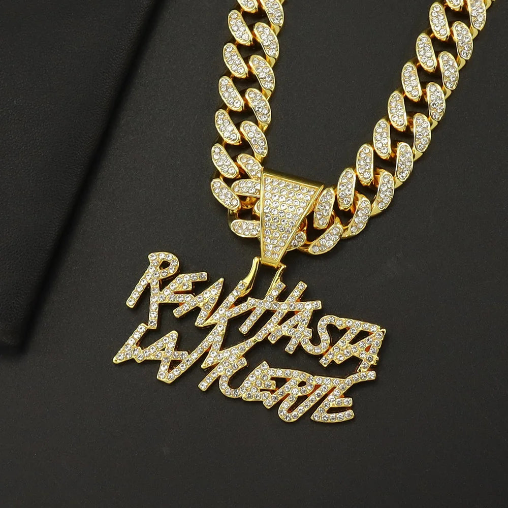 CUBAN CHAIN WITH 13mm PENDANT Y2K