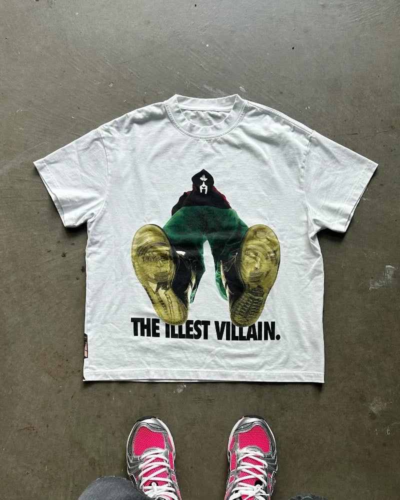 CARTOON LETTER T-SHIRT Y2K