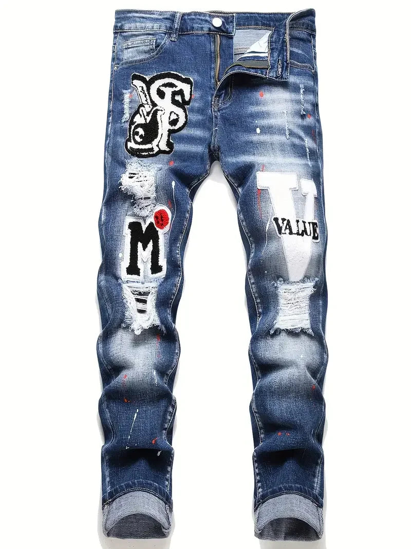 TROUSER Y2K LETTER SKINNY