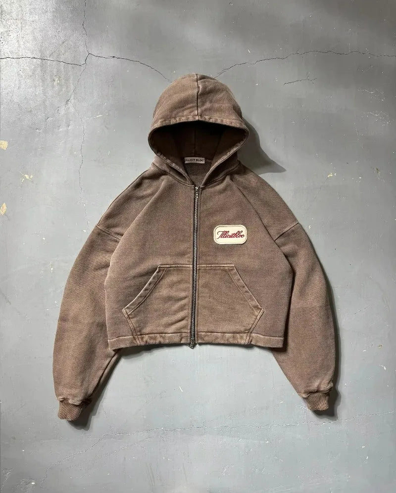 HOODIE ZIPPER FASHION Y2K