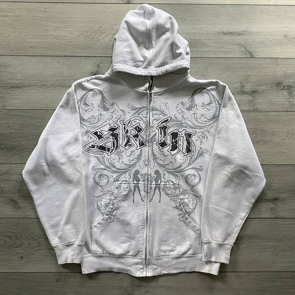 HOODIE Y2K STYLE WHITE