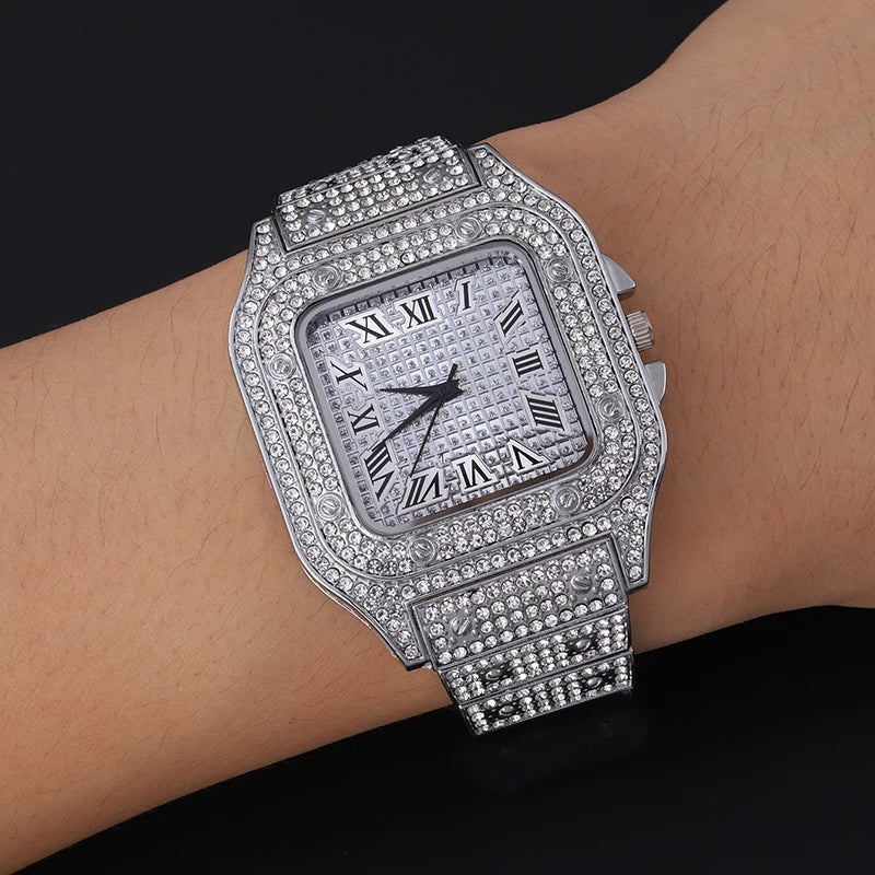 Luxury Iced Square Watch