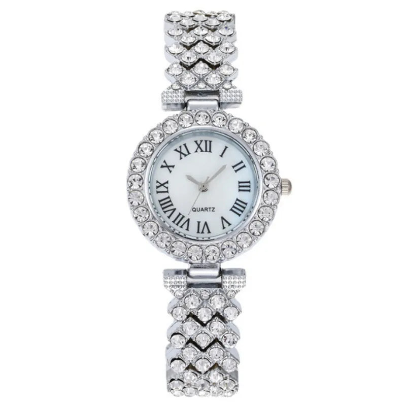 FASHION SIMPLE ROMAN STEEL BELT QUARTZ WATCH