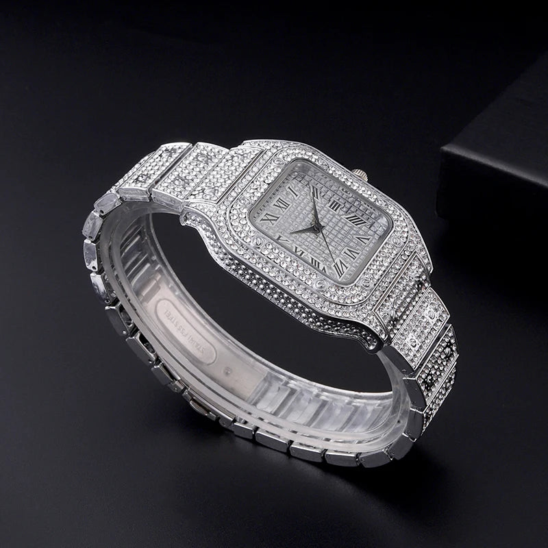 Luxury Iced Square Watch
