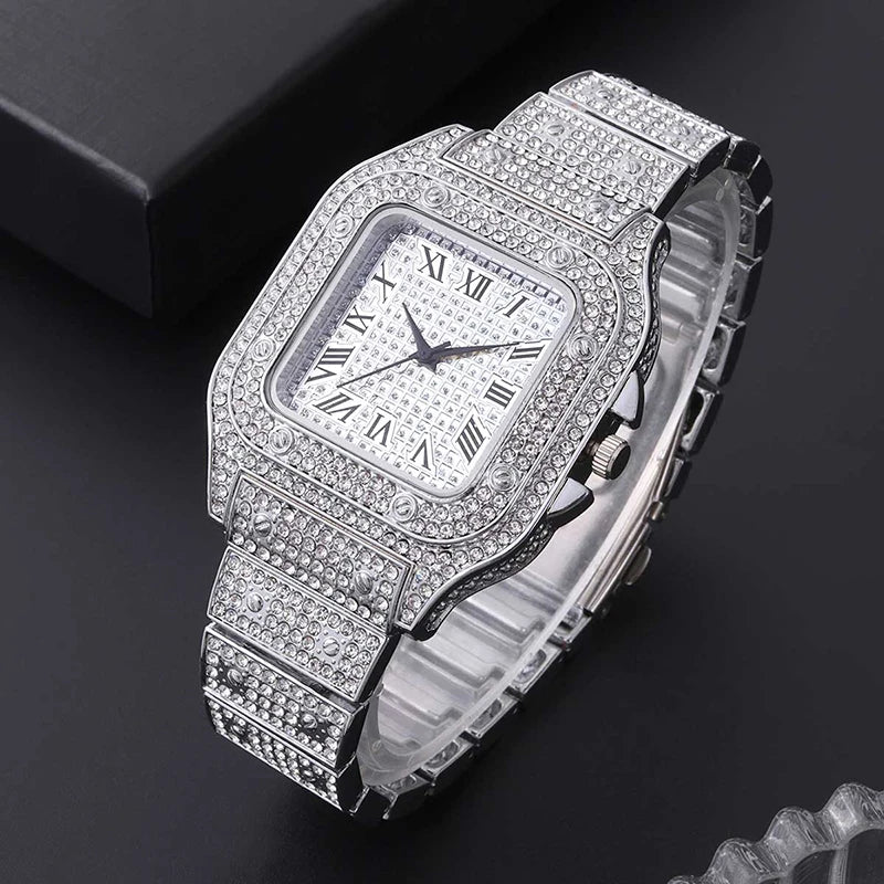Luxury Iced Square Watch