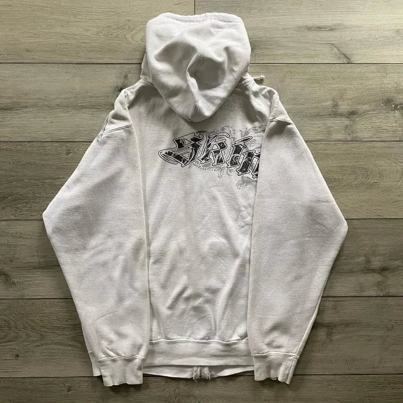 HOODIE Y2K STYLE WHITE