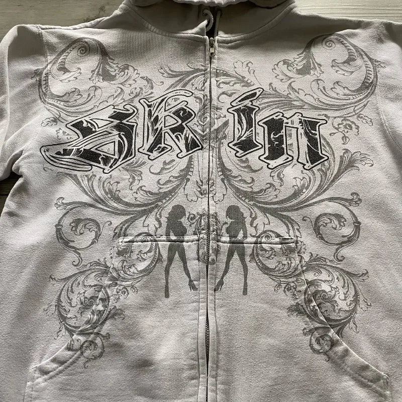 HOODIE Y2K STYLE WHITE