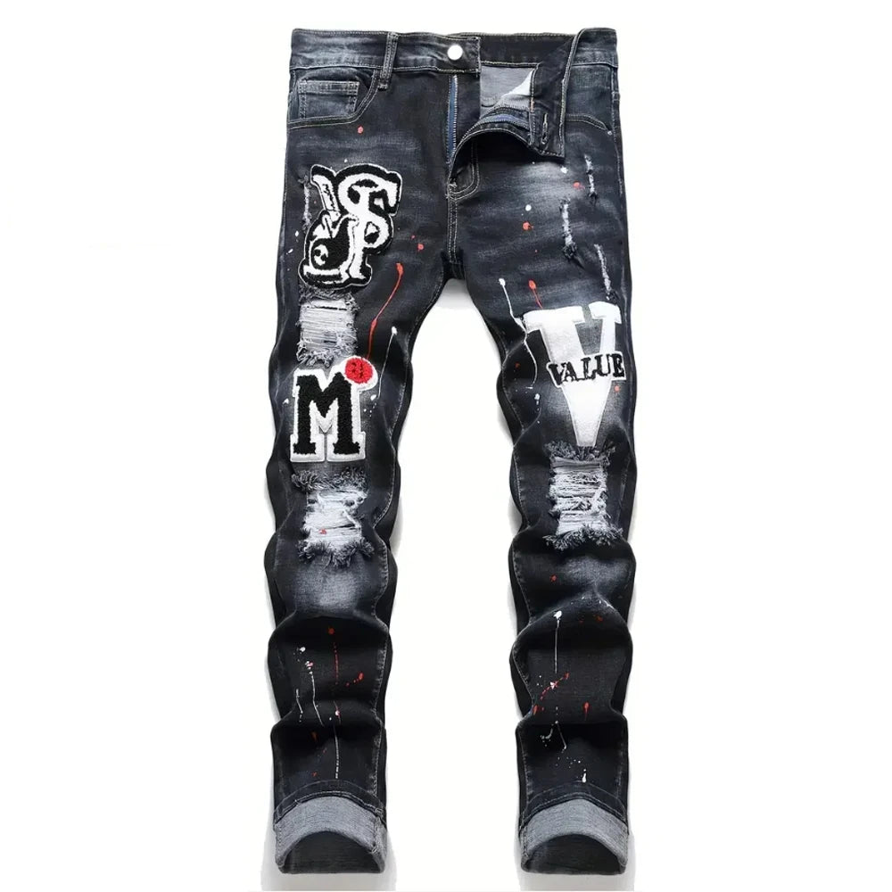 TROUSER Y2K LETTER SKINNY